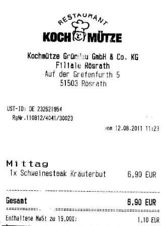 evgp Höffner Kochmütze Restaurant
